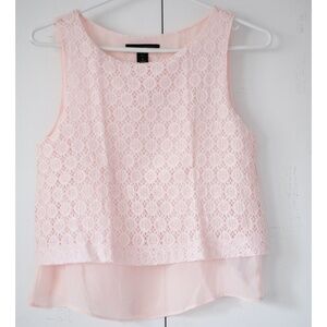 Sleeveless Eyelet cotton top, sz SP, light baby pink